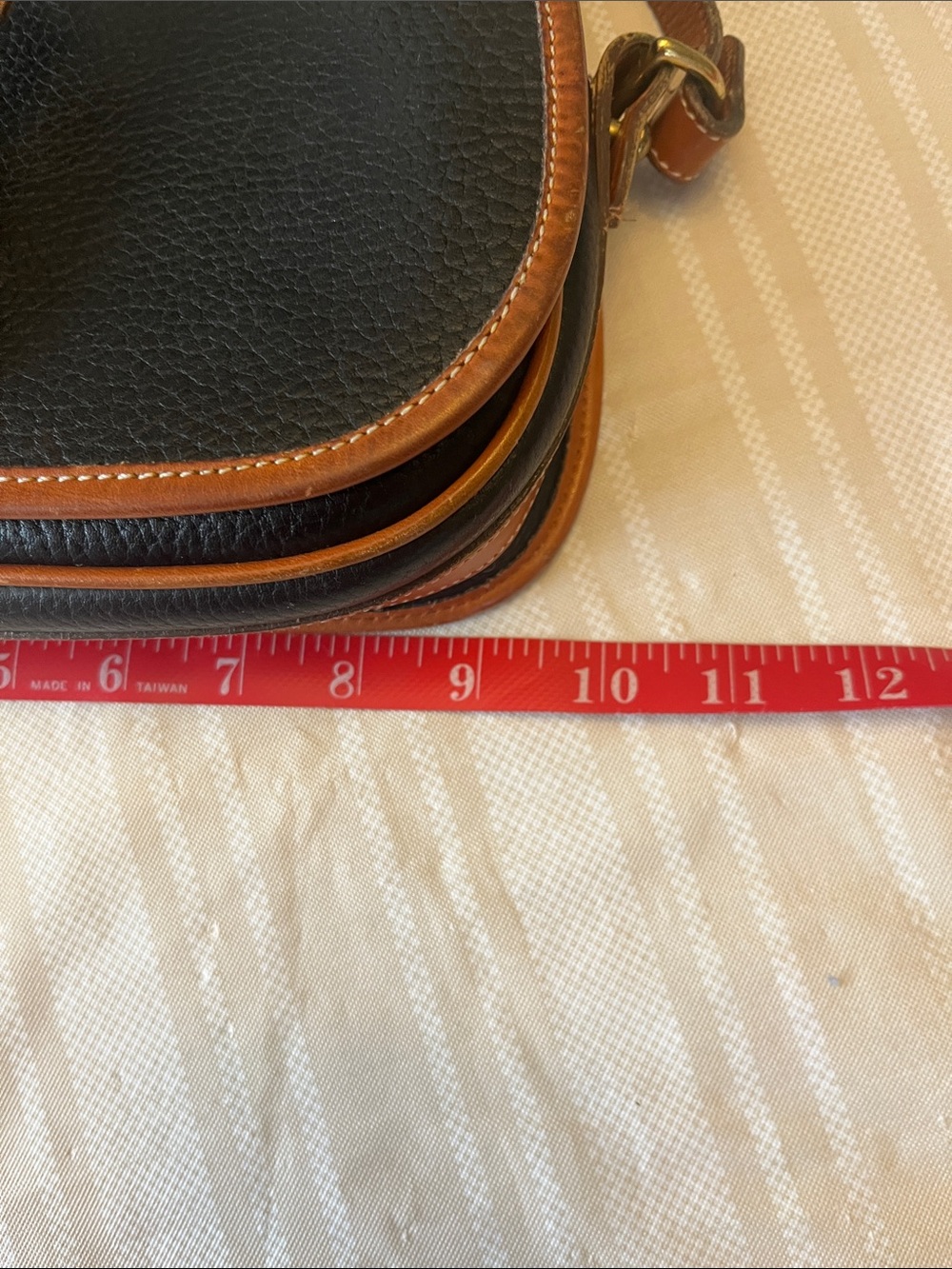 Dooney & Bourke Black Crossbody with Tan Leather Trim. - Picture 8 of 11